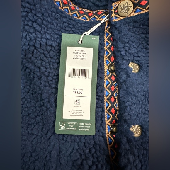 Alpine Design Vintage Blue Sherpa Pullover - Picture 3 of 7